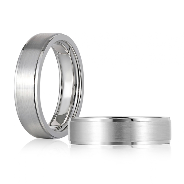 A.Jaffe Men's White Gold Wedding Band Image 2 SVS Fine Jewelry Oceanside, NY
