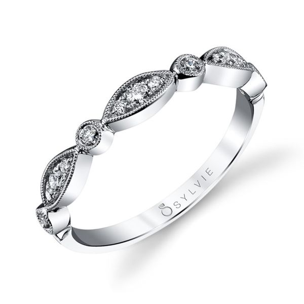 Sylvie Talia 14K White Gold Diamond Wedding Band SVS Fine Jewelry Oceanside, NY