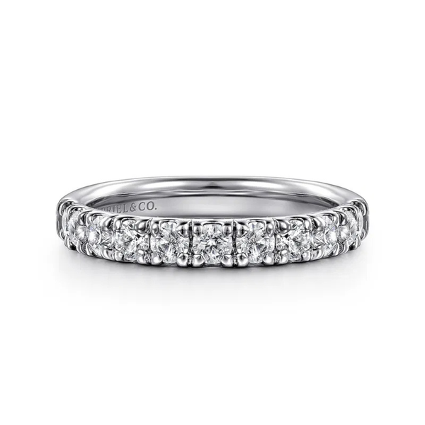 Gabriel & Co. Portofino - 14K White Gold 11 Stone French Pave Diamond Wedding Band - 0.75 ct SVS Fine Jewelry Oceanside, NY
