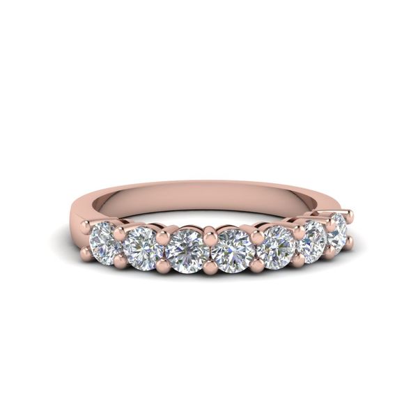 Rose Gold Diamond 7-Stone Wedding Band SVS Fine Jewelry Oceanside, NY