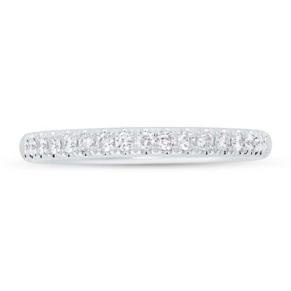 14K White Gold and Diamond Petite Band Image 2 SVS Fine Jewelry Oceanside, NY