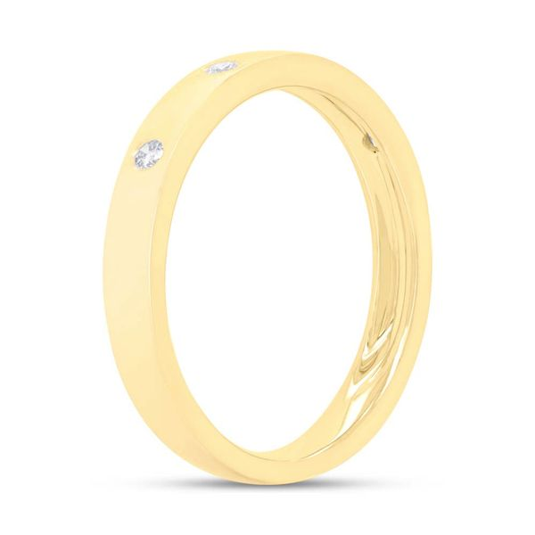 14K Yellow Gold and Diamond Wedding Band Image 3 SVS Fine Jewelry Oceanside, NY