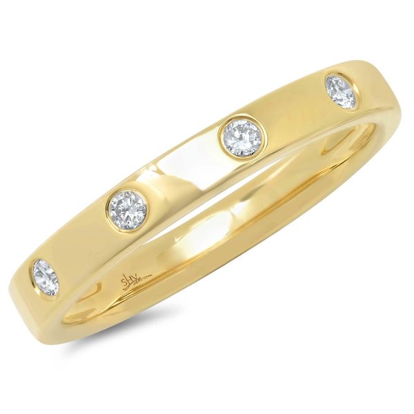 Shy Creation Yellow Gold and Diamond Wedding Band SVS Fine Jewelry Oceanside, NY