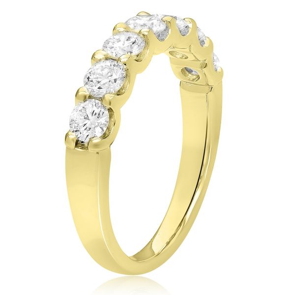 Yellow Gold Seven Stone Round Diamond Band Image 3 SVS Fine Jewelry Oceanside, NY
