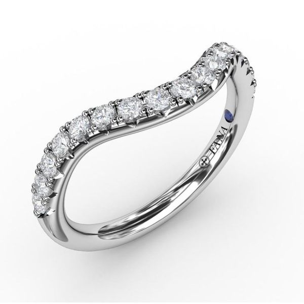 Fana 14K White Gold Diamond Curved Wedding Band SVS Fine Jewelry Oceanside, NY