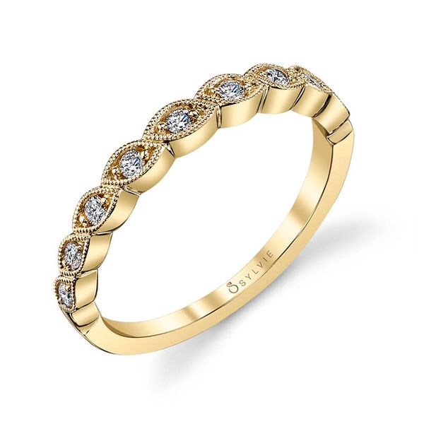 Sylvie Fiona 14K Yellow Gold Wedding Band, 0.16Cttw SVS Fine Jewelry Oceanside, NY