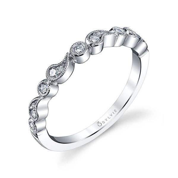 Sylvie Maeva 14K White Gold Wedding Band, 0.16Cttw SVS Fine Jewelry Oceanside, NY