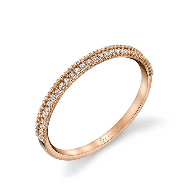 Sylvie Brettany 14K Rose Gold Wedding Band, 0.09Cttw SVS Fine Jewelry Oceanside, NY