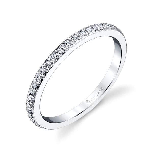 Sylvie 14K White Gold Wedding Band, 0.24Cttw, Size 6.5 SVS Fine Jewelry Oceanside, NY
