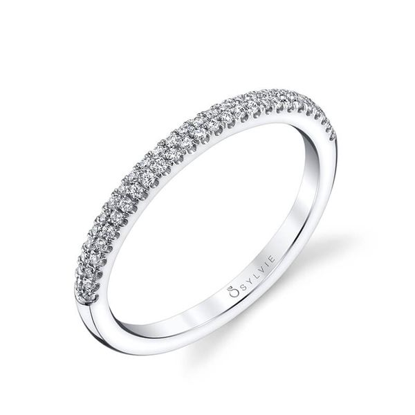 Sylvie 18K White Gold Wedding Band, 0.27Cttw, Size 6.5 SVS Fine Jewelry Oceanside, NY