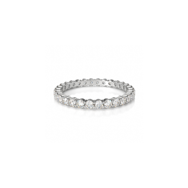Crown Ring 14K White Gold & Diamond Eternity Band SVS Fine Jewelry Oceanside, NY