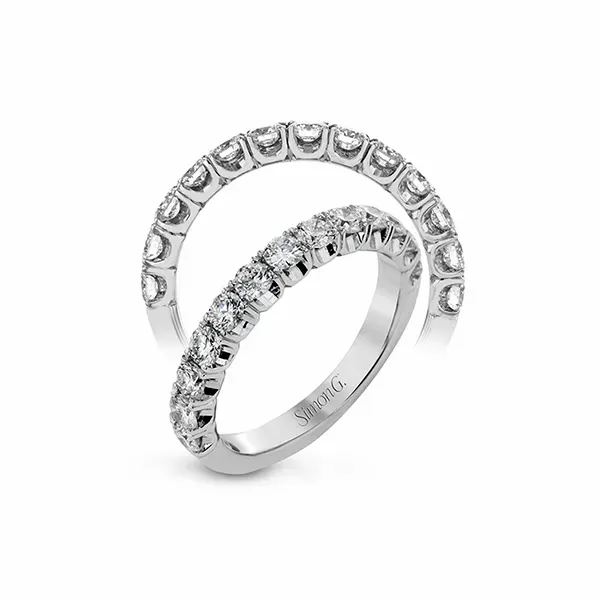 Simon G. 18K White Gold Diamond Wedding Band SVS Fine Jewelry Oceanside, NY