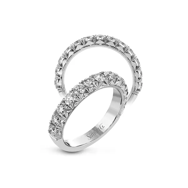 Simon G. 18K White Gold Diamond Wedding Band SVS Fine Jewelry Oceanside, NY