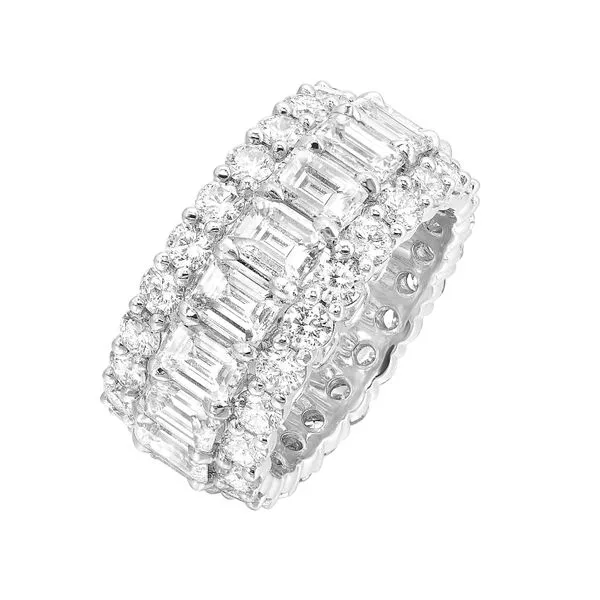 Platinum Emerald Cut Eternity Band, 8.79Cttw Image 2 SVS Fine Jewelry Oceanside, NY