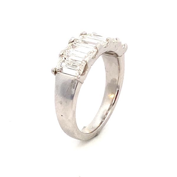 White Gold Five Emerald Diamond Ring, 2.58Cttw Image 2 SVS Fine Jewelry Oceanside, NY