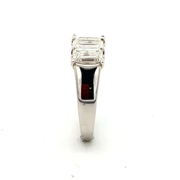 White Gold Five Emerald Diamond Ring, 2.58Cttw Image 4 SVS Fine Jewelry Oceanside, NY