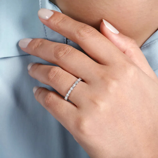 Gabriel & Co. Aalto White Gold Diamond Eternity Band Image 2 SVS Fine Jewelry Oceanside, NY