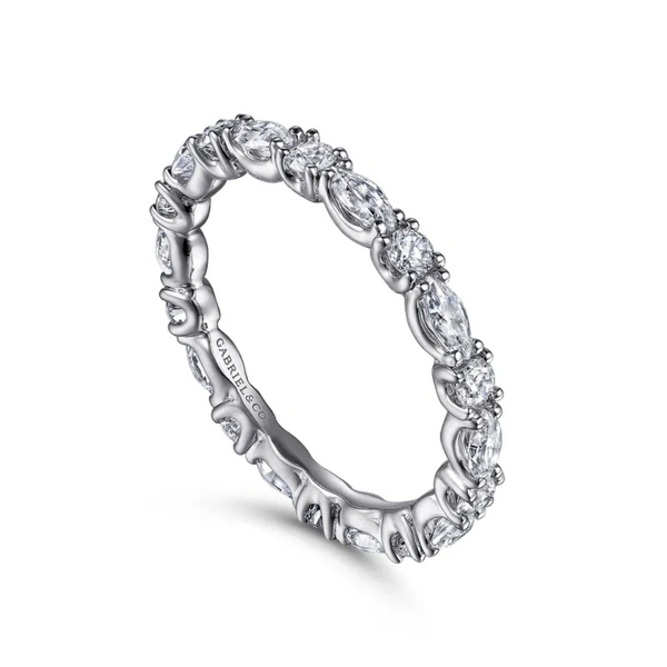 Gabriel & Co. Aalto White Gold Diamond Eternity Band Image 5 SVS Fine Jewelry Oceanside, NY