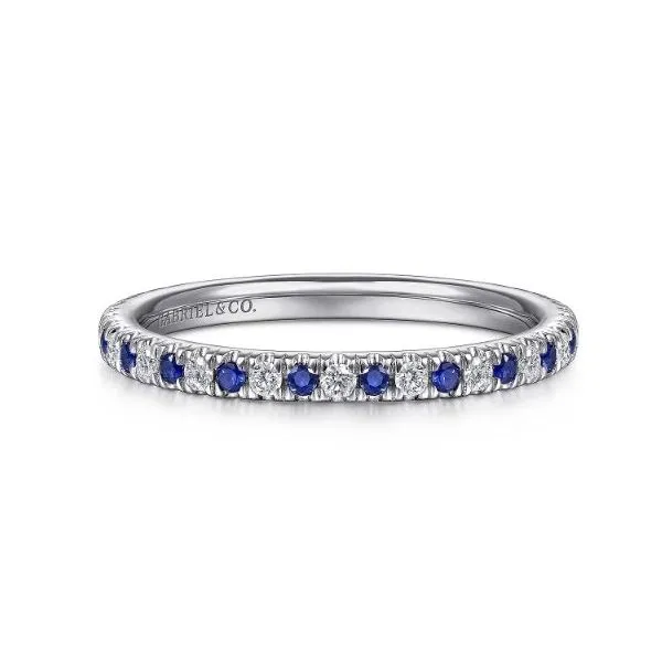 Gabriel & Co. Bari White Gold, Diamond, And Sapphire Band SVS Fine Jewelry Oceanside, NY