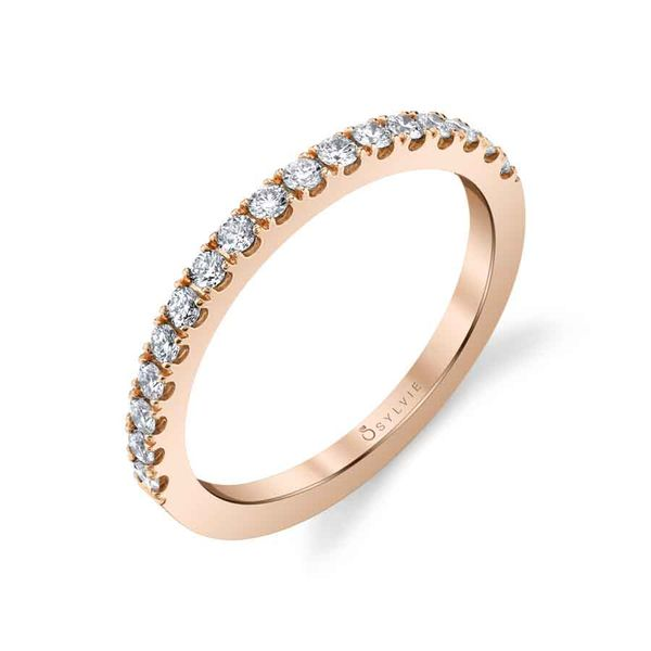 Sylvie Rose Gold Classic Wedding Band, 0.32Cttw SVS Fine Jewelry Oceanside, NY