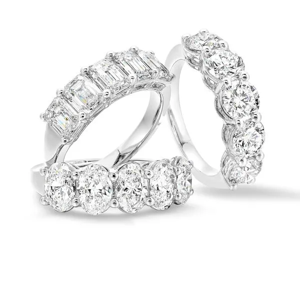 Lab Grown Emerald Cut Five Stone Diamond Band, 2.10ctw Image 4 SVS Fine Jewelry Oceanside, NY