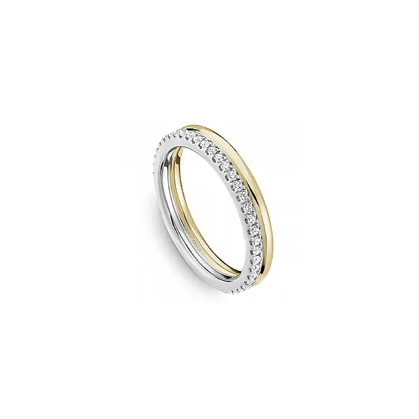 Noam Carver White & Yellow Gold & Diamond Wedding Band SVS Fine Jewelry Oceanside, NY