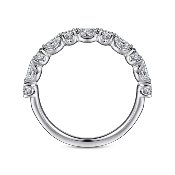 Gabriel & Co. Aalto White Gold Wedding Band Image 2 SVS Fine Jewelry Oceanside, NY