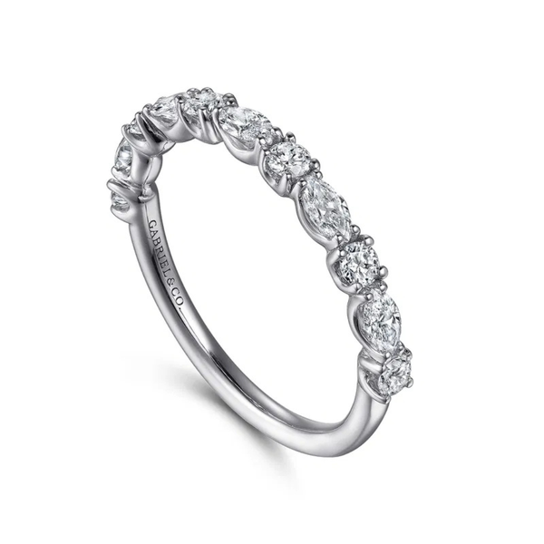 Gabriel & Co. Aalto White Gold Wedding Band Image 3 SVS Fine Jewelry Oceanside, NY