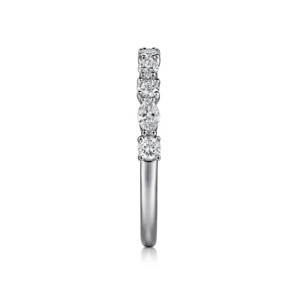 Gabriel & Co. Aalto White Gold Wedding Band Image 4 SVS Fine Jewelry Oceanside, NY
