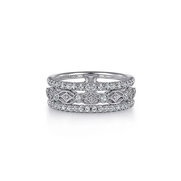Gabriel & Co. Contemporary White Gold Diamond Band SVS Fine Jewelry Oceanside, NY