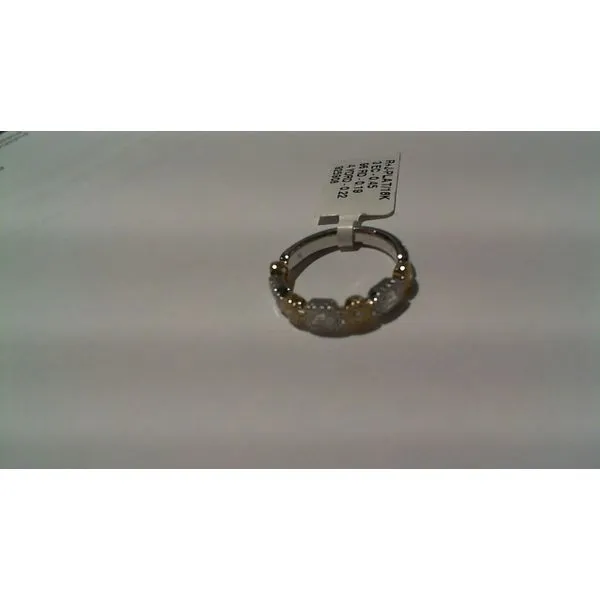 Platinum & Yellow Gold, & Diamond Wedding Band Image 2 SVS Fine Jewelry Oceanside, NY