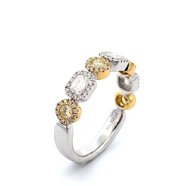 Platinum & Yellow Gold, & Diamond Wedding Band Image 3 SVS Fine Jewelry Oceanside, NY