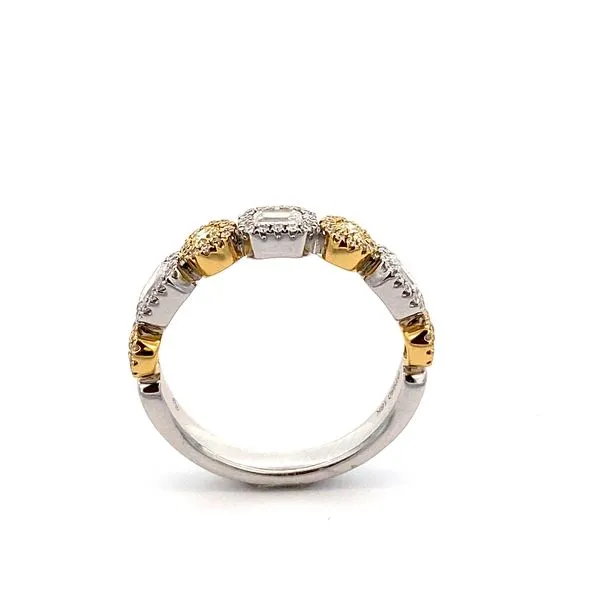 Platinum & Yellow Gold, & Diamond Wedding Band Image 4 SVS Fine Jewelry Oceanside, NY