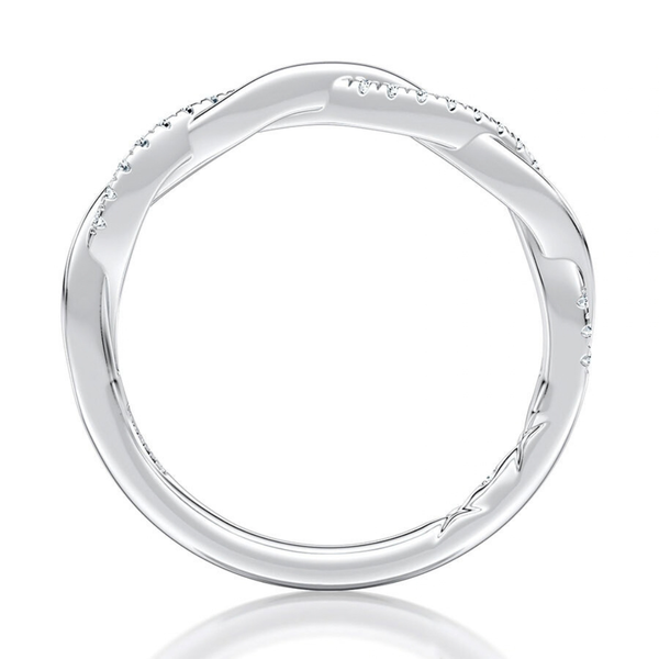 A.Jaffe White & Rose Gold Diamond Wedding Band Image 3 SVS Fine Jewelry Oceanside, NY