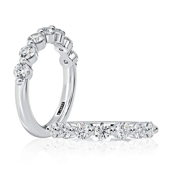 A.Jaffe White Gold Single Prong Diamond Wedding Band similar item image