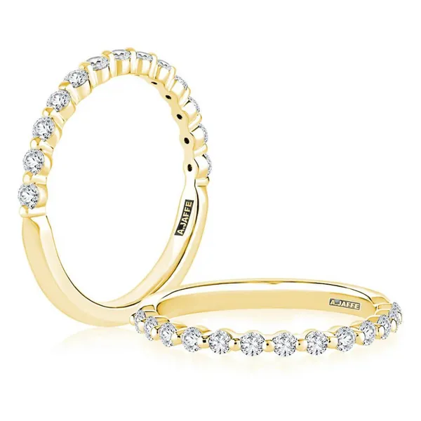 A.Jaffe Yellow Gold Diamond Wedding Band SVS Fine Jewelry Oceanside, NY