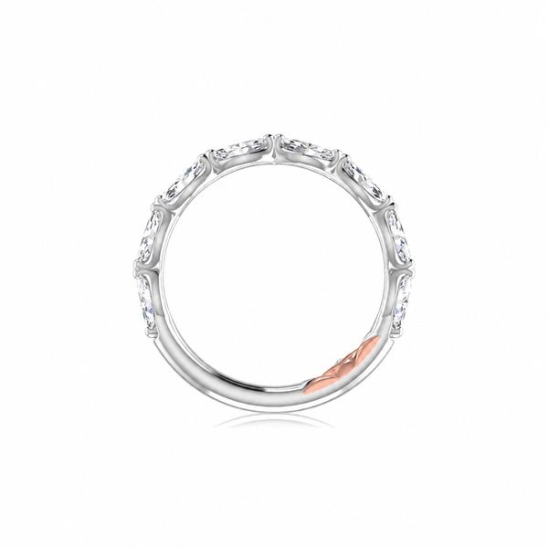 A.JAFFE Marquise Diamond Wedding Band, 14K White & Rose Gold Image 2 SVS Fine Jewelry Oceanside, NY