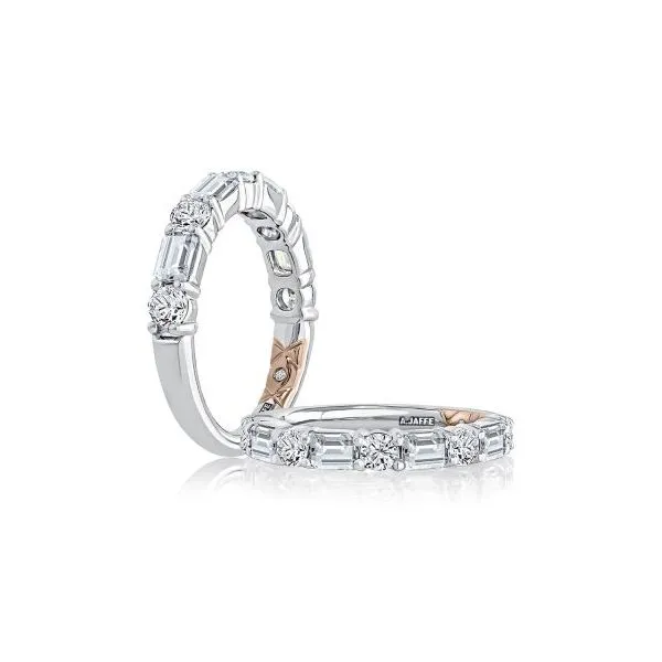 A.Jaffe White & Rose Gold Wedding Band SVS Fine Jewelry Oceanside, NY
