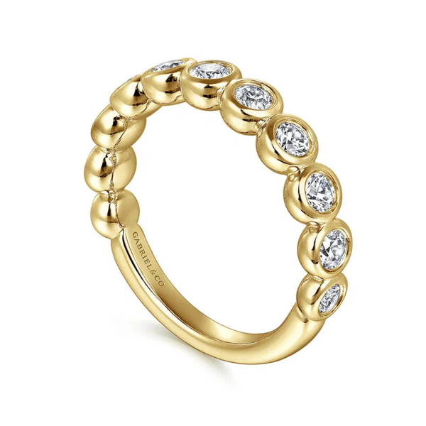 Gabriel & Co. Amalfi Yellow Gold Diamond Anniversary Band Image 3 SVS Fine Jewelry Oceanside, NY