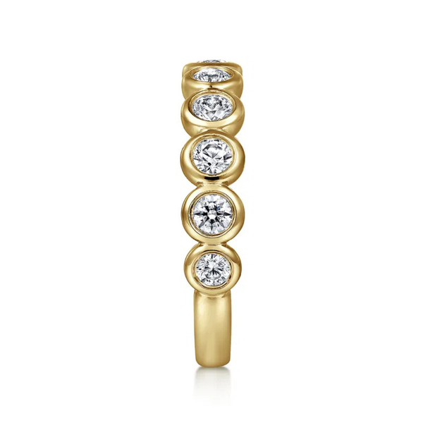 Gabriel & Co. Amalfi Yellow Gold Diamond Anniversary Band Image 4 SVS Fine Jewelry Oceanside, NY