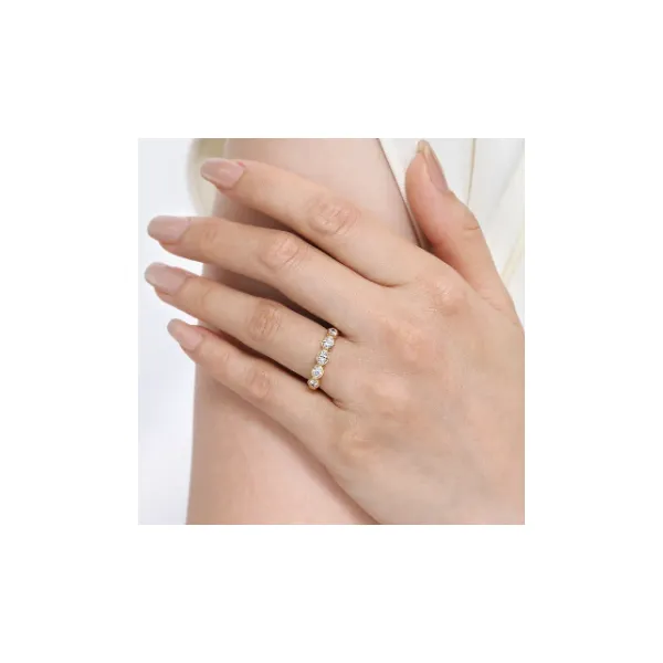 Gabriel & Co. Contemporary Yellow Gold Diamond Band Image 2 SVS Fine Jewelry Oceanside, NY