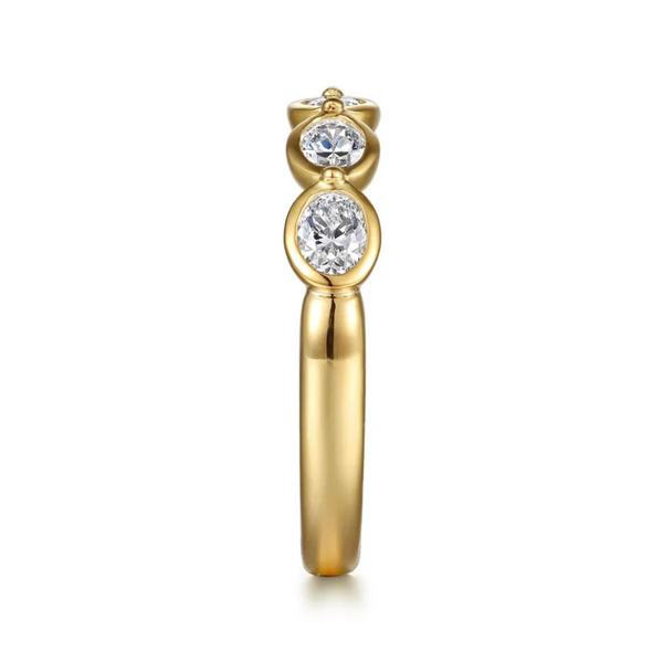 Gabriel & Co. Contemporary Yellow Gold Diamond Band Image 4 SVS Fine Jewelry Oceanside, NY