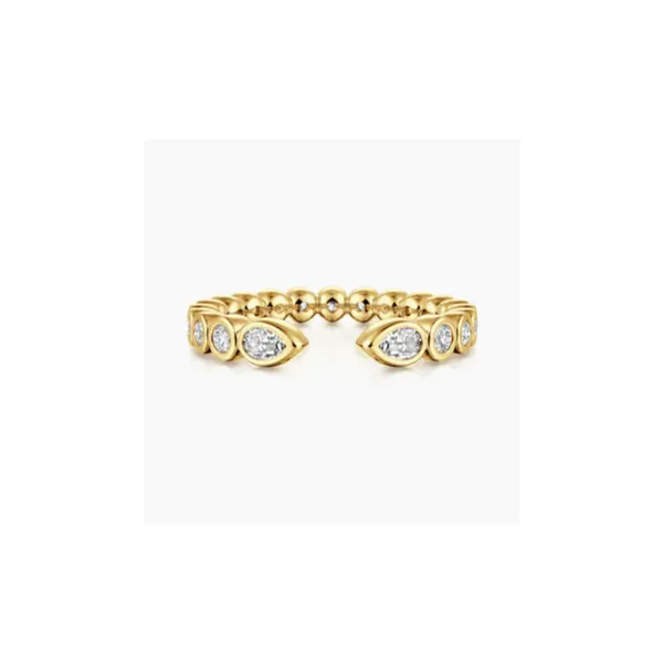Gabriel & Co. Contemporary Yellow Gold Diamond Band SVS Fine Jewelry Oceanside, NY