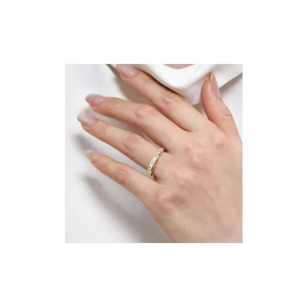 Gabriel & Co. Contemporary Yellow Gold Diamond Band Image 2 SVS Fine Jewelry Oceanside, NY