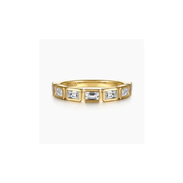 Gabriel & Co. Contemporary Yellow Gold Diamond Band SVS Fine Jewelry Oceanside, NY