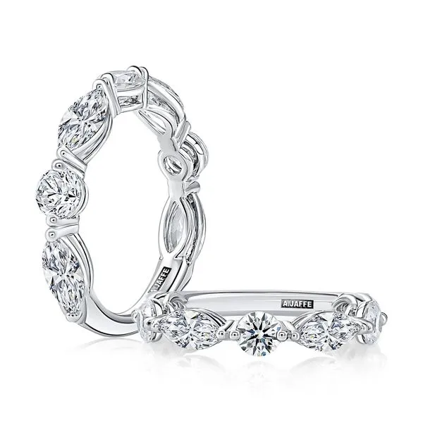 A.Jaffe White Gold Diamond Wedding Band SVS Fine Jewelry Oceanside, NY