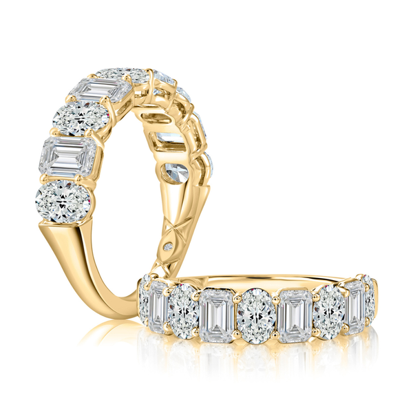 A.Jaffe Yellow Gold Diamond Wedding Band Image 2 SVS Fine Jewelry Oceanside, NY