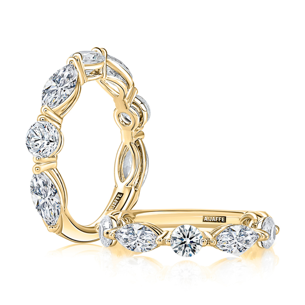 A.Jaffe Yellow Gold Diamond Wedding Band Image 2 SVS Fine Jewelry Oceanside, NY