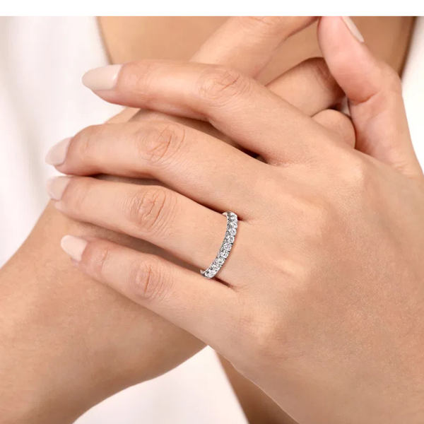 Gabriel & Co. Classic 14K White Gold Portofino Wedding Band Image 4 SVS Fine Jewelry Oceanside, NY