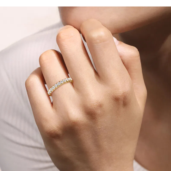 Gabriel & Co. Classic 14K Yellow Gold Portofino Wedding Band Image 4 SVS Fine Jewelry Oceanside, NY